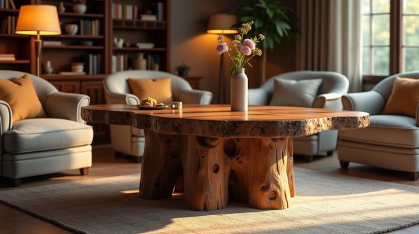 Apportez du caractère à votre salon avec une table basse en bois massif